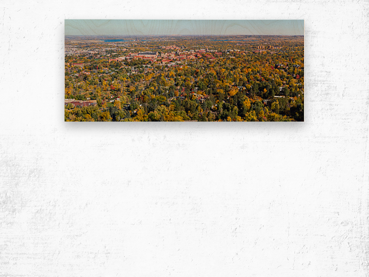 Colorado University Boulder Fall Panoramic Wood print