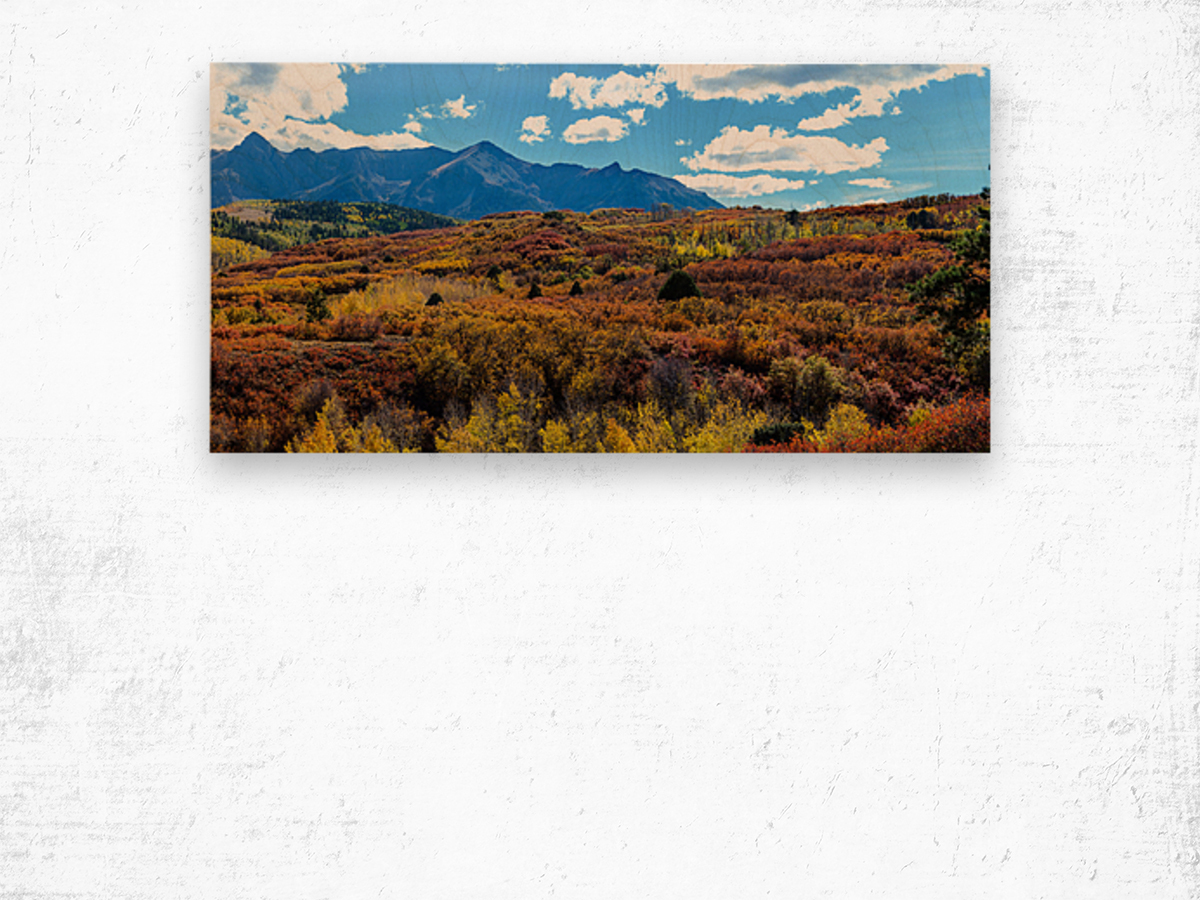 Colorado Painted Landscape Panorama PT2a Wood print