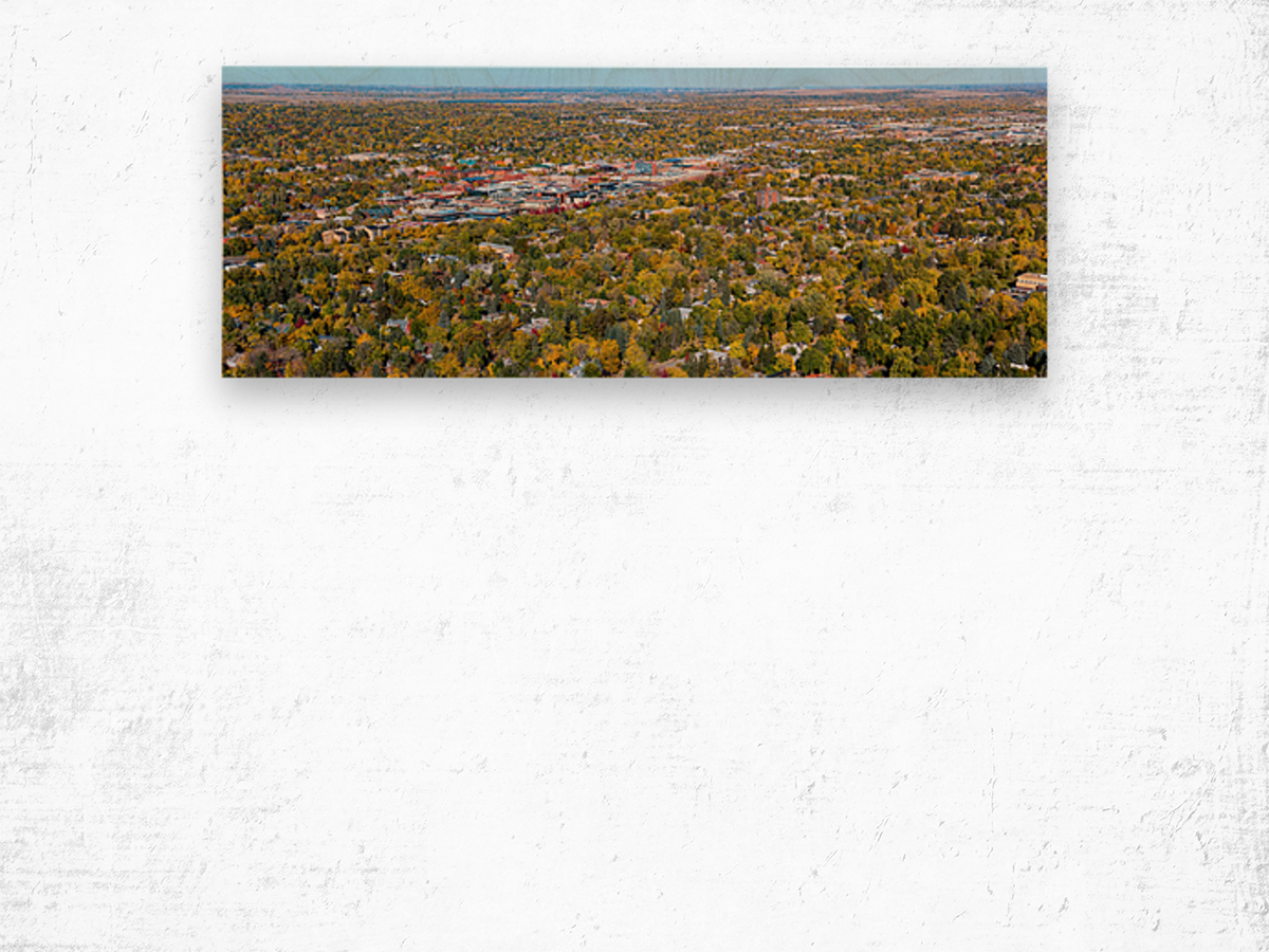 Downtown Boulder Colorado Autumn Panoramic Wood print
