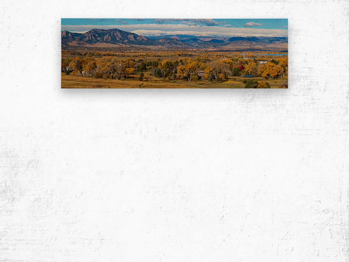 Beautiful Boulder Colorado Autumn Panoramic Impression sur bois