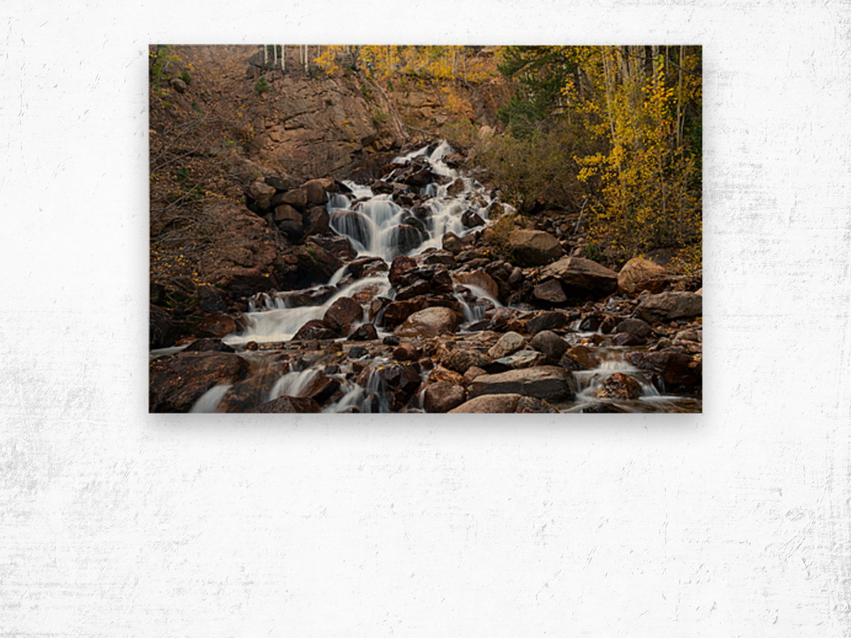 Autumn Guanella Pass Waterfall Impression sur bois