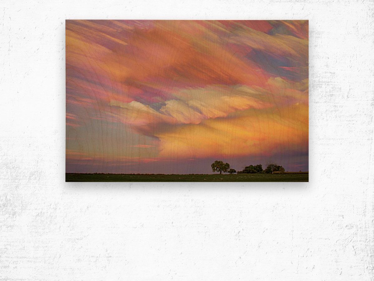 Pastel Painted Big Country Sky Wood print