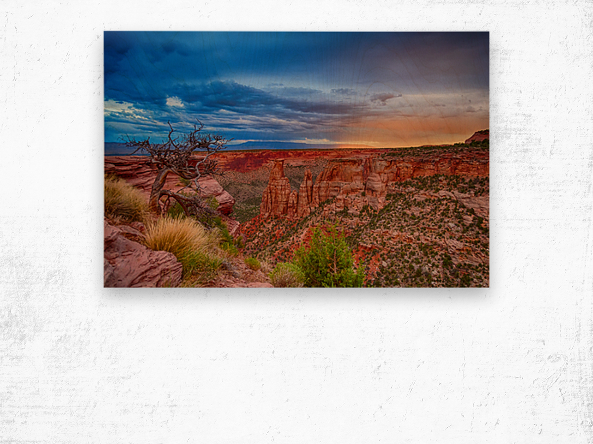Colorado National Monument Evening Storms Wood print
