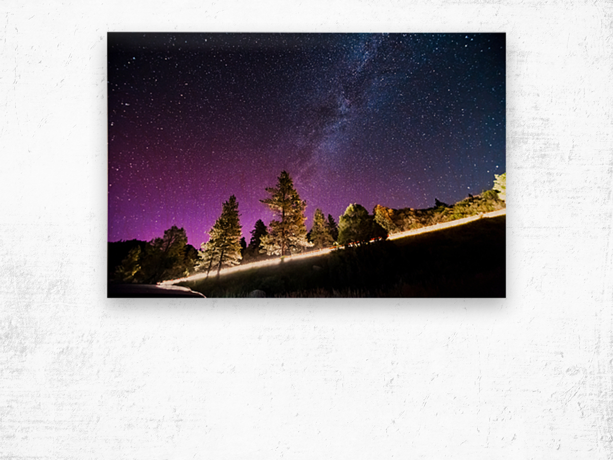 Starry Night Sky Astrophotography Colorado Rocky Mountains Wood print